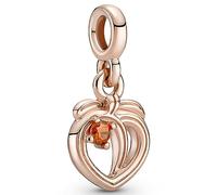 Pandora ME Frecher Pfirsich Mini-Dangle Charm aus Rosévergoldeter Metalllegierung mit Cubic Zirkonia aus der Pandora ME Kollektion, 781212C01