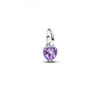 Pandora ME 793042C04 Violettes Chakra-Herz Mini-Charm-Anhänger - Sterling Silber - Zirkonia + Emaille Lila