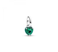 Pandora ME 793042C03 Grünes Chakra-Herz Mini-Charm-Anhänger - Sterling Silber - Zirkonia + Emaille Grün