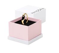 PANDORA ME Halbierter Emaille Siegelring aus Sterling Silber mit vergoldeter Metalllegierung und Zirkonia Steinen, Größe: 62, 163325C01-62