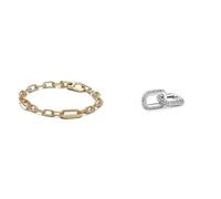 Pandora ME Kettenarmband 17,5cm aus 14 Karat vergoldeter Metalllegierung & ME Styling Pavé Doppel-Link aus Sterling Silber; nur kompatibel Me Armbändern; Höhe: 8;2mm; 799660C02