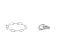 Pandora ME Link Chain Armband 23cm aus Sterling-Silber & ME Styling Pavé Doppel-Link aus Sterling Silber; nur kompatibel Me Armbändern; Höhe: 8;2mm; 799660C02