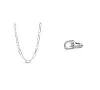 Pandora ME Link Chain Halskette 45cm aus Sterling-Silber & ME Styling Pavé Doppel-Link aus Sterling Silber; nur kompatibel Me Armbändern; Höhe: 8;2mm; 799660C02