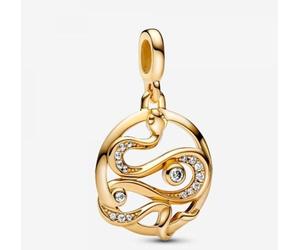 Pandora Me Medaillon Pavé Schlange 14k Vergoldet