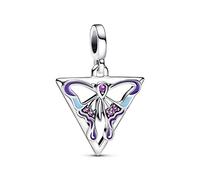 PANDORA ME Medaillon Schmetterling, Sterlingsilber, mit königsviolettem Kristall, violetter und blauer Emaille
