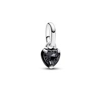 Pandora ME 793042C01 Schwarzer Chakra-Herz-Mini-Anhänger - Sterling Silber - Kristall + Emaille Schwarz