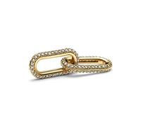 Pandora Schmuck 769660C01 Doppeltes Verbindungselement Goldfarben Pavé Weiß