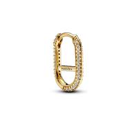 Pandora Schmuck 269682C01 Single Creole Link-Ohrring Goldfarben Pavé Weiß