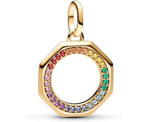 PANDORA ME Regenbogen Medaillon-Charm aus Sterling Silber mit vergoldeter Metalllegierung und künstlichen Kristallen, Kompatibel ME und Moments Armbändern, 763368C01