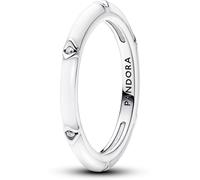 Pandora ME Ring, Sterlingsilber, mit klarem Cubic Zirkonia und weißer Emaille