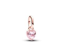 Pandora ME 783042C01 - Rosafarbenes Chakra-Herz Mini-Charm-Anhänger - Roségold verg. - handg. Kristall Pink-Rosa