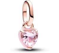 Pandora ME 783042C01 - Rosafarbenes Chakra-Herz Mini-Charm-Anhänger - Roségold verg. - handg. Kristall Pink-Rosa