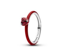 PANDORA ME Rotes Chakra Herz Ring aus Sterling Silber mit künstlichem Kristall, Größe: 46, 193088C05-46