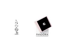 PANDORA ME Schlüssel Mini-Charm-Anhänger aus Sterling Silber Moments Buchstabe C - wendbares Alphabet-Charm aus Sterling-Silber mit geprägten Herzen und Perlen an der Rückseite
