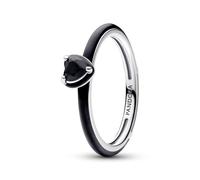 Pandora Me 193088C01-62 - Schwarzes Chakra Herz - Ring - Sterling Silber - handg. Kristall Schwarz - Gr. 62
