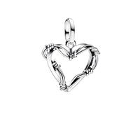 PANDORA ME Stacheldrahtherz Medaillon-Charm aus Sterling Silber, Kompatibel ME und Moments Armbändern, 793449C00