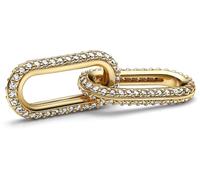Pandora Schmuck 769660C01 Doppeltes Verbindungselement Goldfarben Pavé Weiß