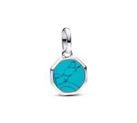 Pandora Turquoise Blue Engravable Mini Medallion Charm 793388C01