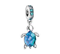 PANDORA Meeresschildkröte Murano-Glas Charm-Anhänger 798939C01 5,1 x 16,5 x 13,4 mm Blau