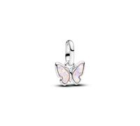 PANDORA Mini Charm Blauer Schmetterling Anhänger mit 14 Karat Vergoldung, Anhänger mit Lapis Lazuli Imitat und Sonnenschein Effekt, kompatibel Moments ME, 793825C01