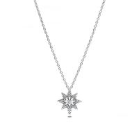 PANDORA Moments Pavé-Polarstern Nordstern Halsketten Anhänger aus Sterling Silber mit Zirkonia, Größe 45cm, 393600C01-45