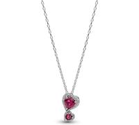 Pandora 393658C01-60 Damen-Silberkette Rote Halo Herzen