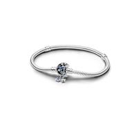 Pandora 592819C01-20 - Pandora Moments Schlangen-Gliederarmband mit Funkelndem Mond-Verschluss - Sterling Silber - Steinmix Blau
