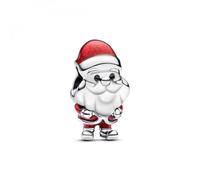 PANDORA Moments Verspieltes Weihnachtsmann Charm aus Sterling Silber, Kompatibel Moments Armbänder, 793593C01