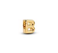Pandora Charm Buchstabe B, Sterling Silber, 14 Karat Vergoldung, kompatibel Moments, 763948C00