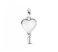 Pandora Charm - Gravierbarer Herz Schlüssel Anhänger - 394353C01 silber