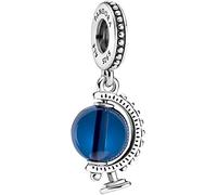 PANDORA Moments 799430C01 Blue Globe Dangle Charm aus Sterling-Silber mit einer dunkelblauen Kristallkugel 8,5x14,2x10,6 mm (T/H/B)