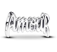PANDORA Moments Amour Schrift Charm aus Sterling Silber, Kompatibel Moments, 794426C00
