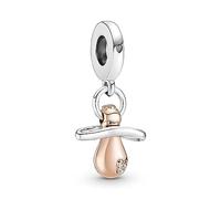 Pandora 781490C01 Baby-Schnuller Charm-Anhänger - Sterling Silber & Roségold Vergoldung Zirkonia