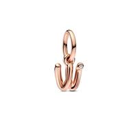 Pandora Moments Anhänger, Buchstaben-Charms, 14-karätig Roségold-vergoldet, mit klarem Cubic Zirkonia