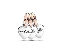Pandora 782648C00 Familiengenerationen Herz-Charm-Anhänger - Sterling Silber + Roségold Verg.
