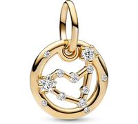 Pandora Moments Anhänger, Sternzeichen-Charms, 14-karätig vergoldet, mit klarem Cubic Zirkonia