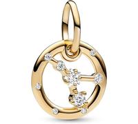 Pandora Moments Anhänger, Sternzeichen-Charms, 14-karätig vergoldet, mit klarem Cubic Zirkonia