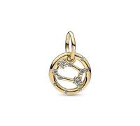 Pandora Moments Anhänger, Sternzeichen-Charms, 14-karätig vergoldet, mit klarem Cubic Zirkonia