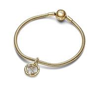 Pandora Moments Anhänger, Sternzeichen-Charms, 14-karätig vergoldet, mit klarem Cubic Zirkonia