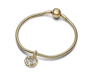 Pandora Moments Anhänger, Sternzeichen-Charms, 14-karätig vergoldet, mit klarem Cubic Zirkonia