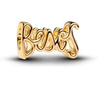 PANDORA Moments Besos Schrift Charm mit 14k vergoldete Metalllegierung, Kompatibel Moments, 764422C00