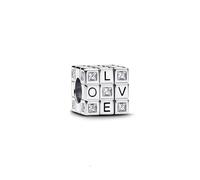 PANDORA Moments Beweglicher Spielzeugwürfel Charm aus Sterling Silber mit Zirkonia, Kompatibel Moments Armbänder, 793672C01