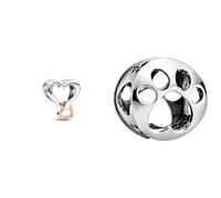 PANDORA Moments Bicolor Offen gearbeitetes Unendlichkeits-Herz Charm mit rosevergoldeter Metalllegierung Moments Collection, kompatibel Moments Armbändern, 782642C00
