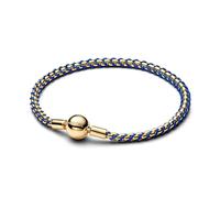 PANDORA Moments Blaue Kordel Kastenkette Armband mit 14 Karat vergoldeter Metalllegierung, Kompatibel Moments, Größe: 20cm, 563816C02-20