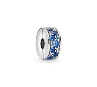 PANDORA Moments Blauer Pavé-Clip Sterling Silber, Cubic Zirconia 791817NSBMX