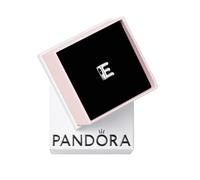 PANDORA Moments Buchstabe E - wendbares Alphabet-Charm aus Sterling-Silber mit geprägten Herzen und Perlen an der Rückseite - kompatibel mit Armbändern Moments Kollektion