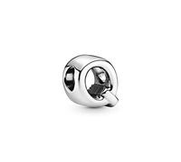PANDORA Moments Buchstabe Q - wendbares Alphabet-Charm aus Sterling-Silber mit geprägten Herzen und Perlen an der Rückseite - kompatibel mit Armbändern Moments Kollektion