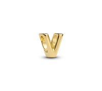 PANDORA Moments Buchstabe V Mini-Charm, 14 Karat vergoldet - 763968C00