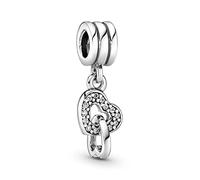 Pandora Moments Charm-Anhänger aus Sterlingsilber mit ineinandergreifenden Zirkoniasteinen für Armband, Metall, Zirkonia