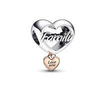 Pandora Moments Charm Best Friend Herz, Sterlingsilber und 14-karätig Roségold-vergoldet
